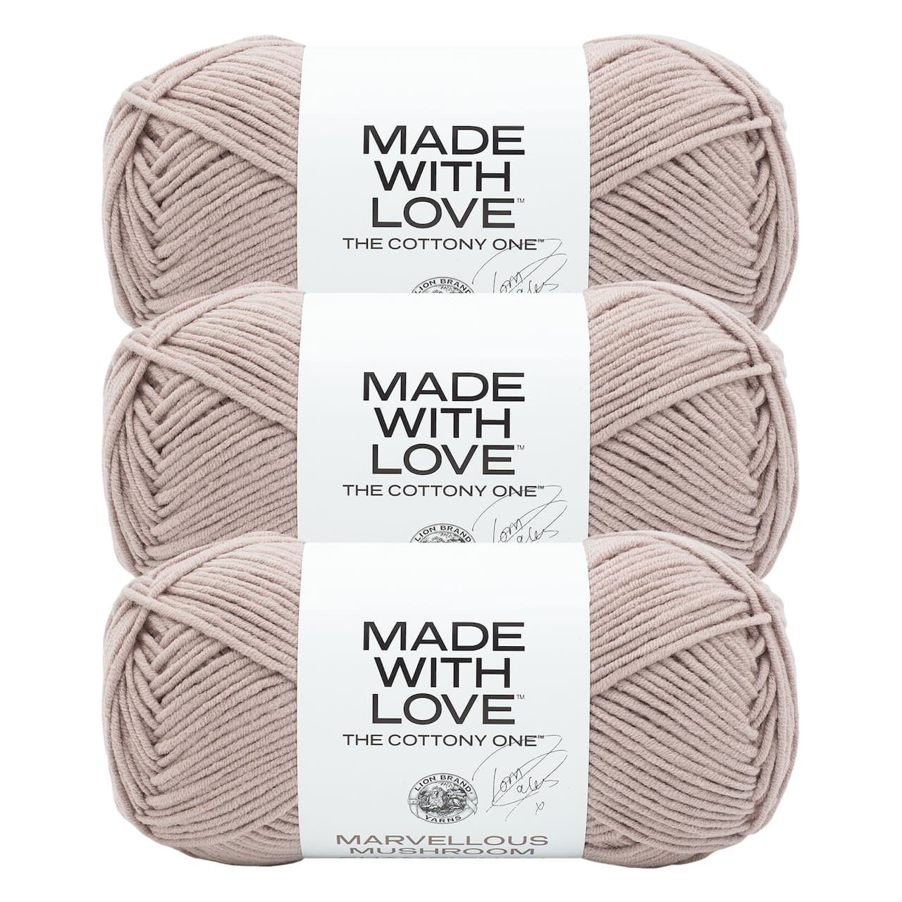 3 Pack Lion Brand® Tom Daley Made with Love™ The Cottony One™ Yarn